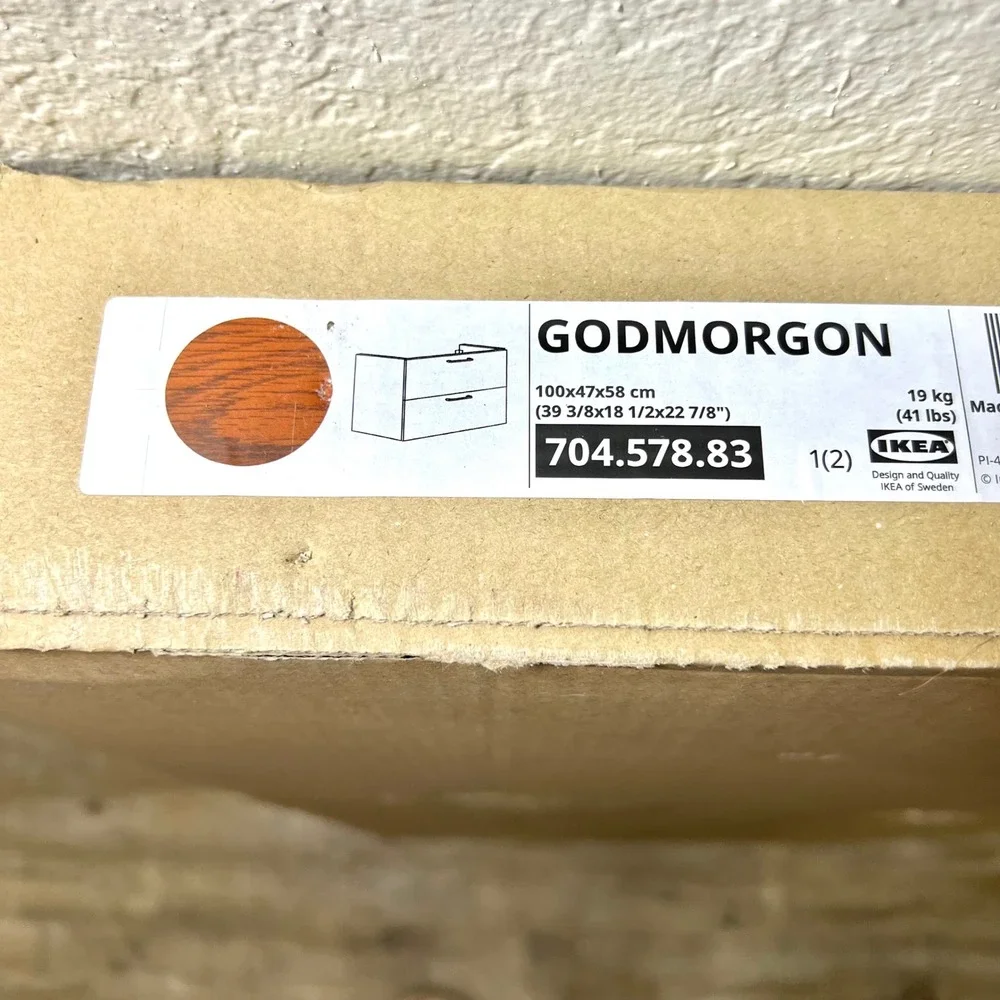 IKEA Brown GODMORGON Bathroom‎ Vanity Cabinet 39 3/8 wide Box 1 and 2 Modern